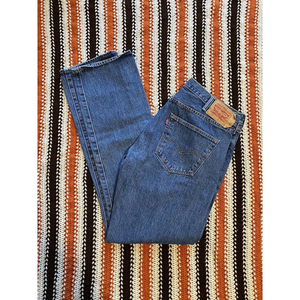 Levis 501 Jeans Men’s Size 36W x 34L Blue Denim Button Fly Red Tab
